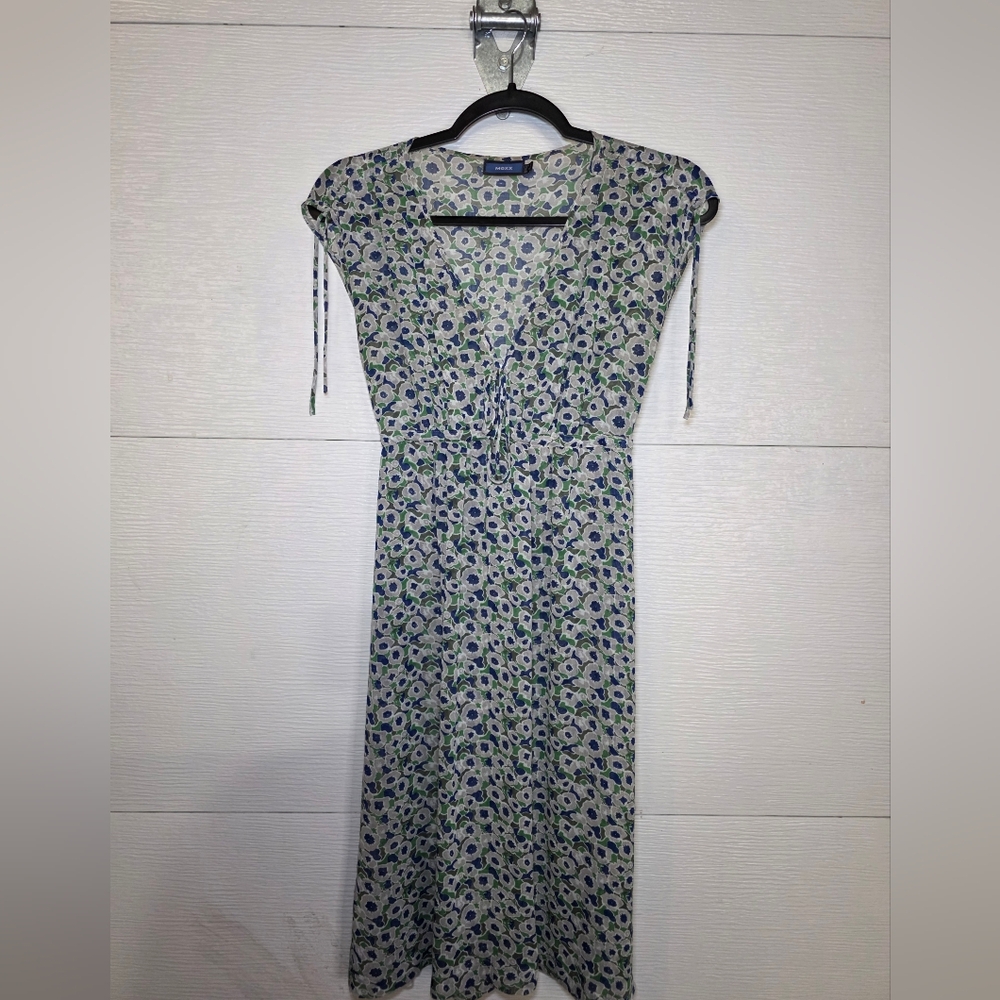Mexx Blue and Green Floral Midi Dress